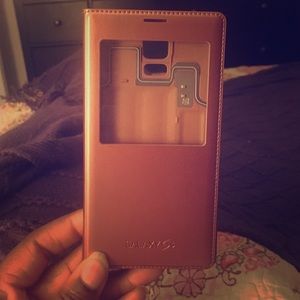 Pink/Rose Samsung Galaxy 5 case. S-view Flip Cover