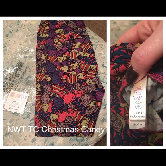 NWT TC LuLaRoe Christmas Candy Leggings