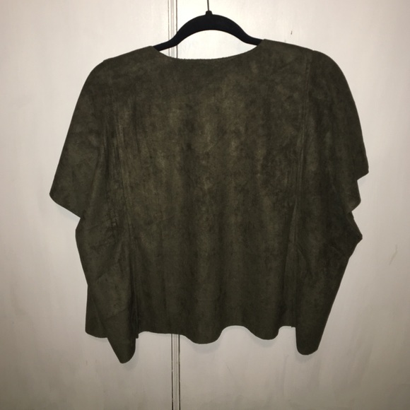 Olive Suede Cardigan - Picture 2 of 2