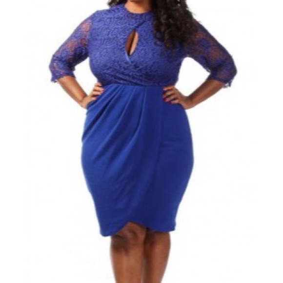 Plus Size Laced Keyhole Dress