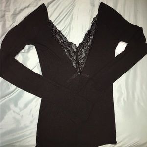 Black V-neck Shirt