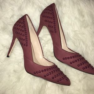French Connection Maroon Studded Heels