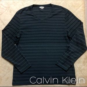 EUC Calvin Klein Striped Crew Sweater - M
