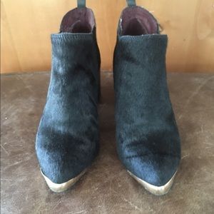 Steve Madden Faux Fur Gold Plated Booties