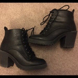 Black heeled booties