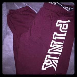 VS Pink Maroon crop joggers
