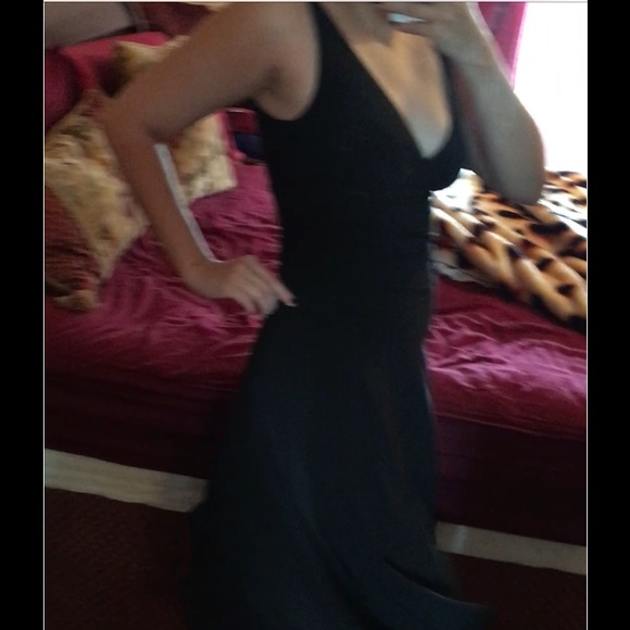 Long Black Flare Dress - Picture 3 of 5