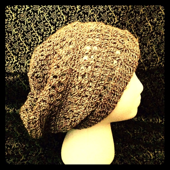 Crocheted slouchy beanie