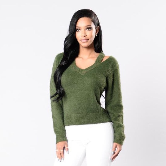 Green v-neck from Fashion Nova