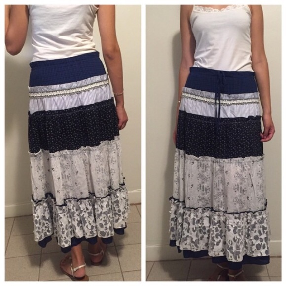 Dresses & Skirts - Blue and White Lace Skirt
