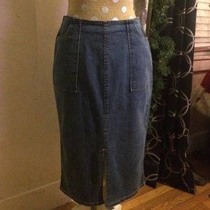 Pencil Jean Skirt Front/back slit