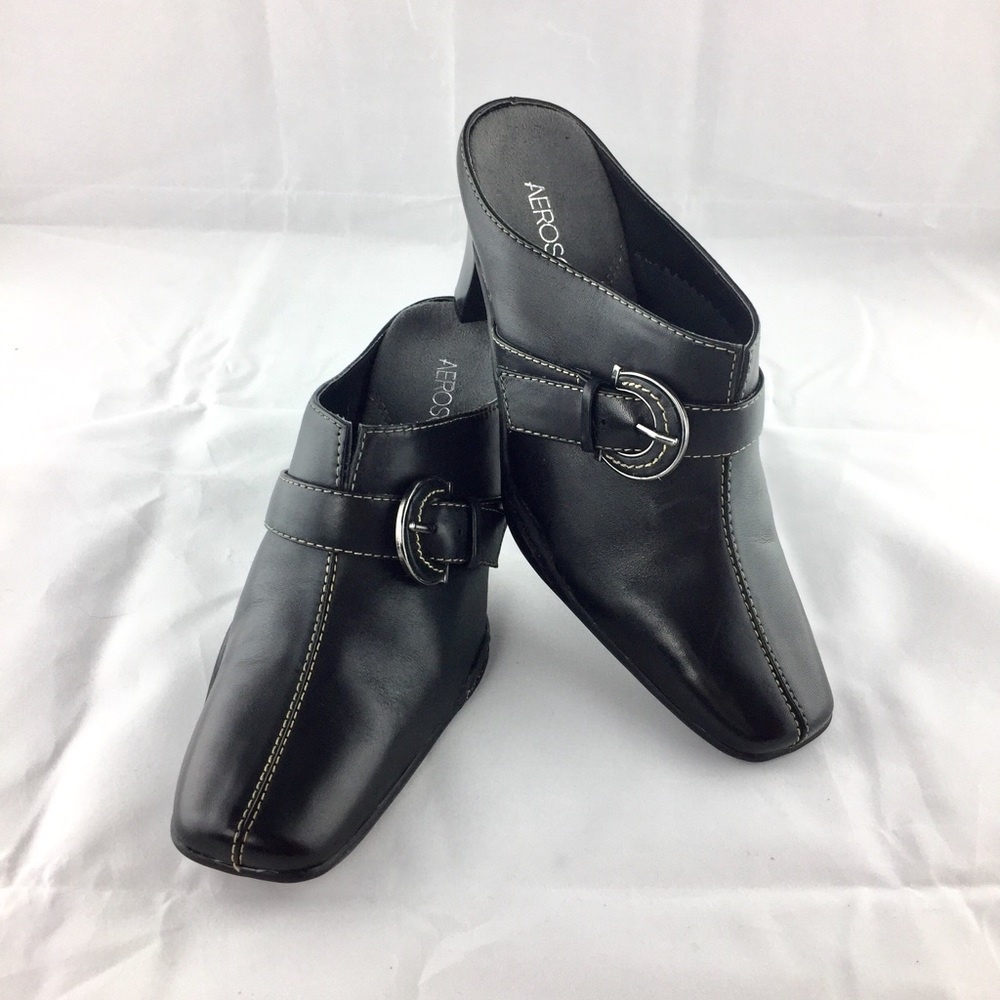 NEW AEROSOLESLeather Black Mule