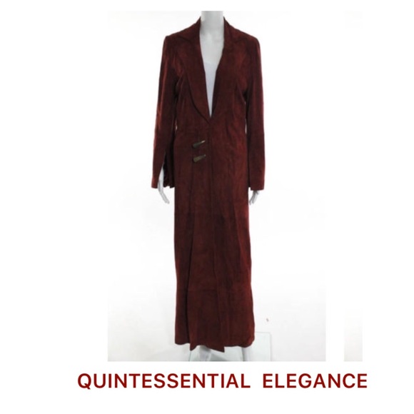 You've Been Dared....Crimson Maxi Suede Coat - image 3