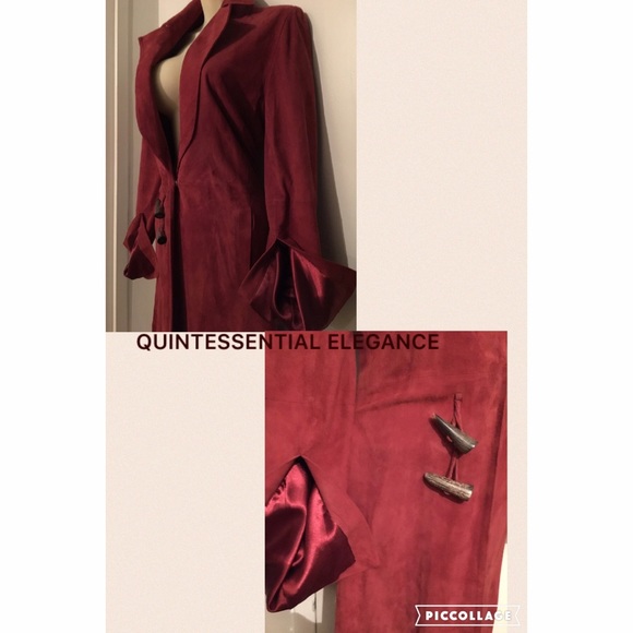 You've Been Dared....Crimson Maxi Suede Coat - image 4