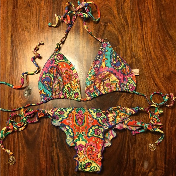 Luli Fama Multicolor Pachanga Bikini Sz S