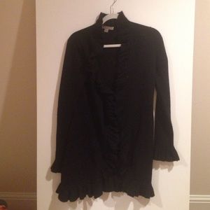 Beautiful heavy cashmere open ruffled coat style