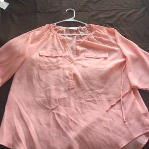 Coral colored blouse EUC New York and Company