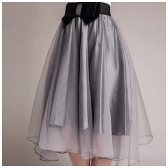 🍁Layered Black Gray Tulle Organza Swing Skirt OS - Picture 4 of 4