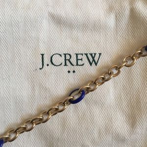 J. Crew Blue and Gold Chain Necklace