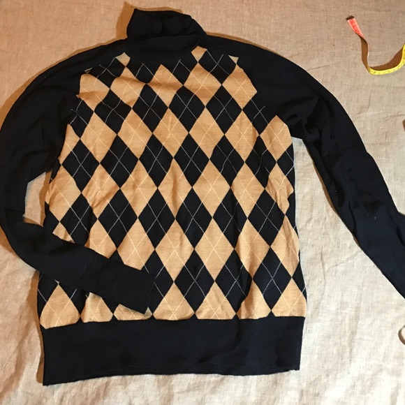 J Crew NWOT argyle Turtleneck XL