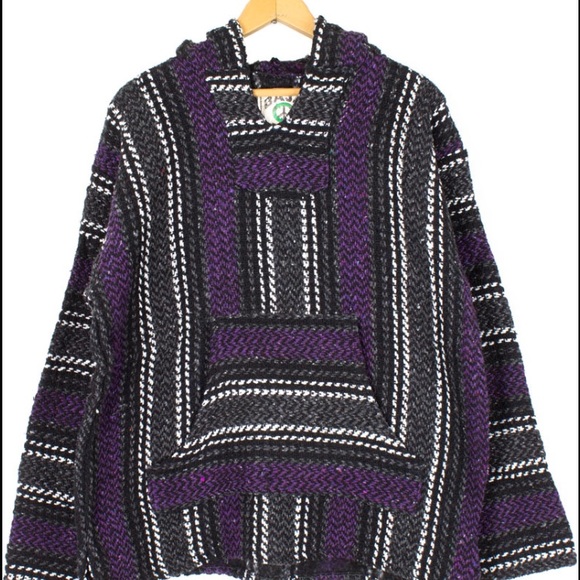 Striped Woven Baja Hoodie/ Drug Rug