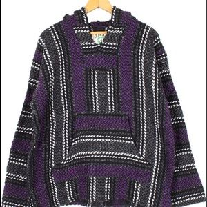 Striped Woven Baja Hoodie/ Drug Rug