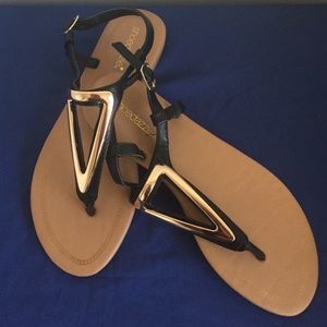 Black flat sandals brand new