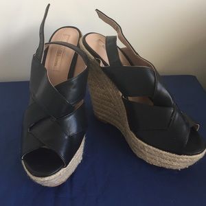 NWOT black wedges sz 8.