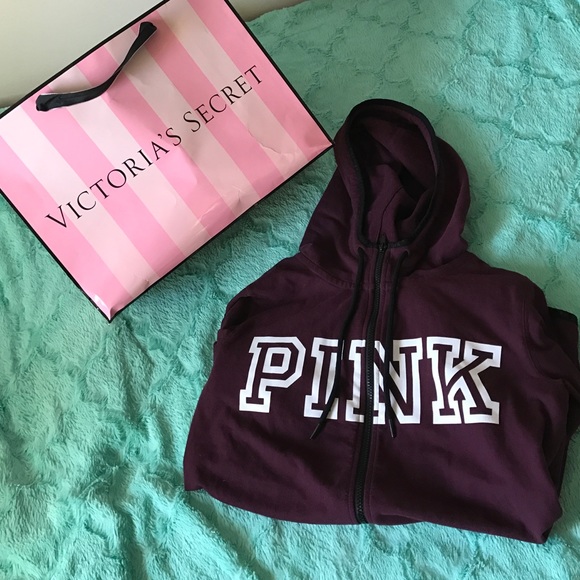 PINK burgundy hoodie