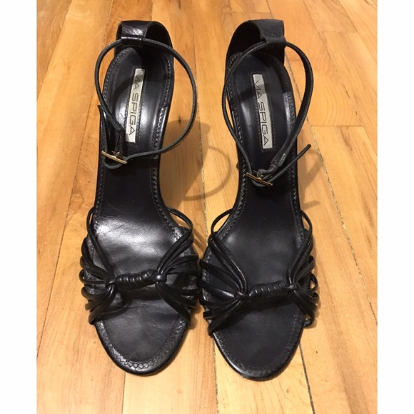 Via Spiga Shoes - Via Spiga Black Sandals Heels