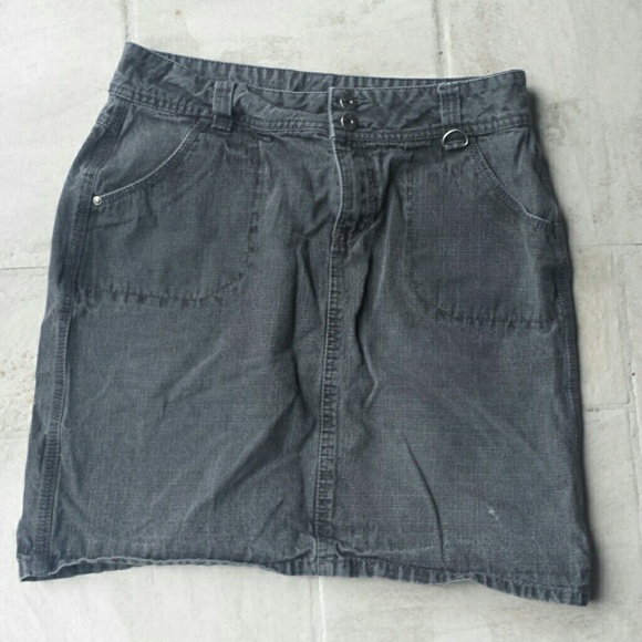 Gray/black wash denim above the knee skirt, size10