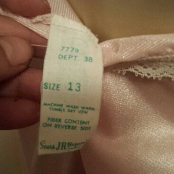 Vintage Sears Bazaar  pink long nightgown medium - Picture 3 of 5