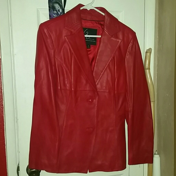 Red leather jacket