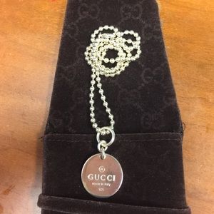 Authentic Gucci Circle Tag Necklace