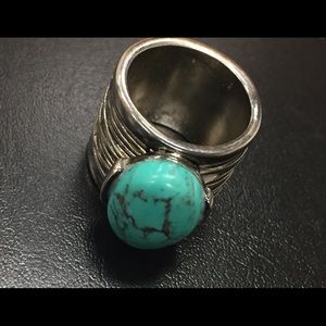 Turquoise and sterling silver ring