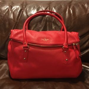 Holiday Red pebbled leather large Kate Spade