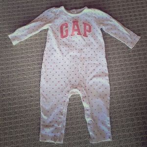 Baby Gap pink hearts ivory bodysuit