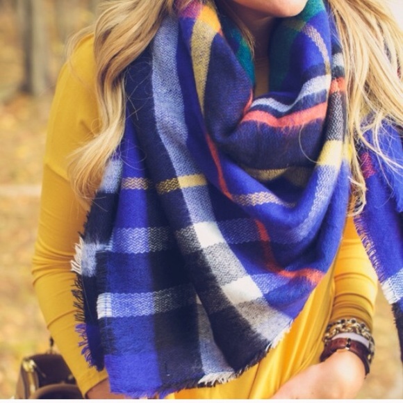 ❣️4 COLORS❣️ Plaid Oversized Tartan Blanket Scarf - Picture 4 of 4