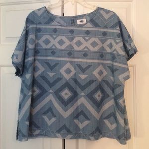 Old Navy tribal print denim shirt