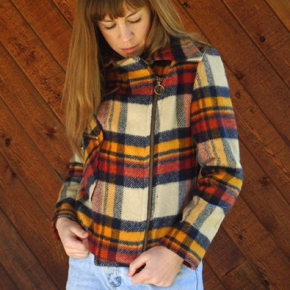 Women's Vintage Cropped Zip Biker Jacket Small