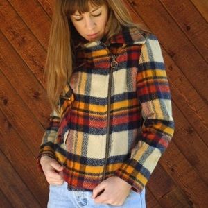 Women's Vintage Cropped Zip Biker Jacket Small