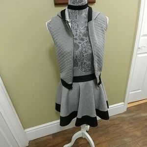 Vest and skirt set black and grey new without tags