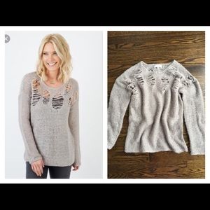 John and Jenn Oversized Gray Sweater Evereve (S)
