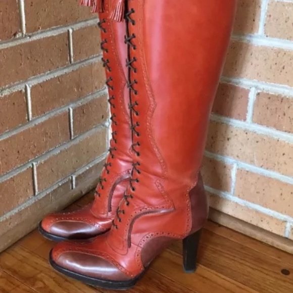 Max Mara Leather Lace Up Riding Boots ❤️host pick - Picture 2 of 4