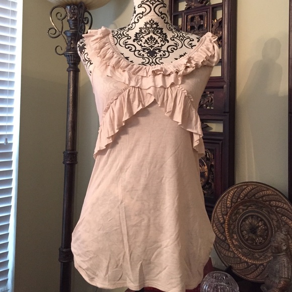 New York company tan ruffle tank