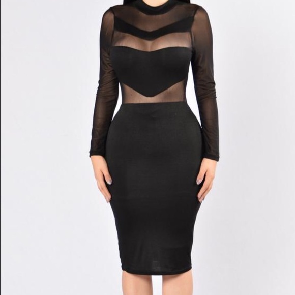 Black Dress w/ Mesh sleeves