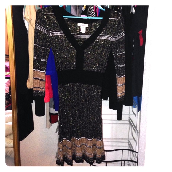 Candies Black/Gold Metallic Sweater Dress - Picture 1 of 1