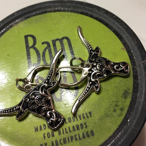 Long Horn Silver Earrings! - Picture 2 of 4