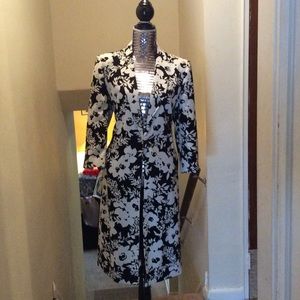 Ladies black and white long blazer