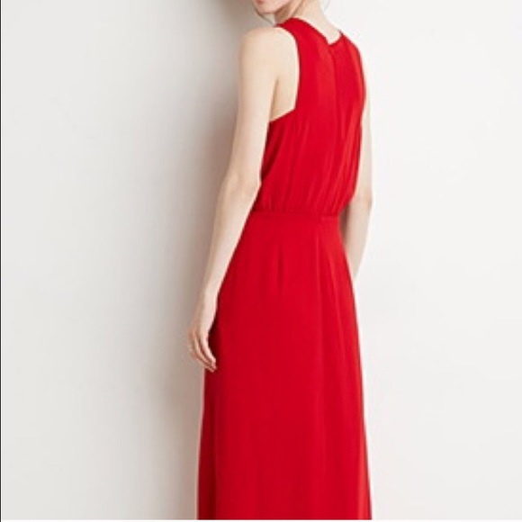 Cherry Red Front Slit Christmas dress - Picture 4 of 4